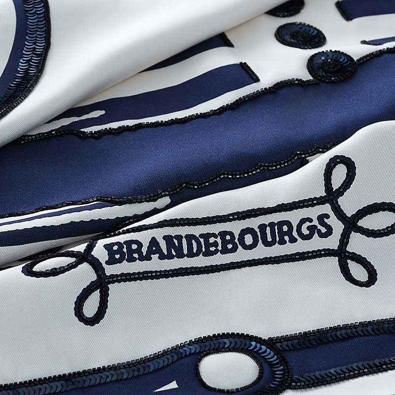 極美品△HERMES エルメス 20SS  Brandebourgs Encadre シルク カシミヤ Vネック ツイルレーヌ 半袖ニット ネイビー ブラウン系 38 イタリア製 正規品 レディース Hermes Wool Cashmere Brandebourgs Blanket Ecorce 1005514